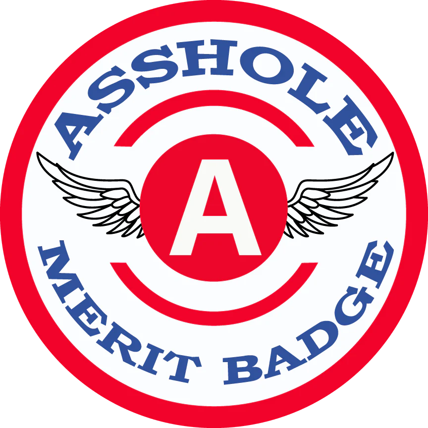 Asshole Merit Badge Sticker