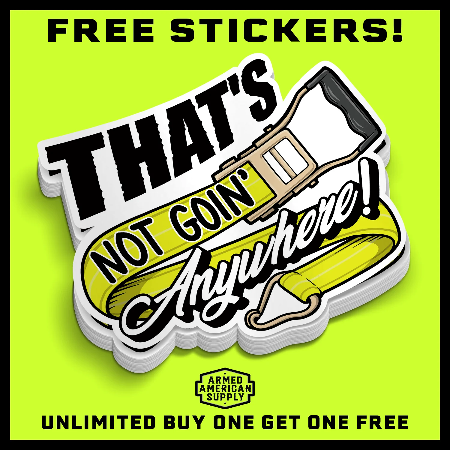 Not Goin' Anywhere - Hard Hat Decal - Image 2